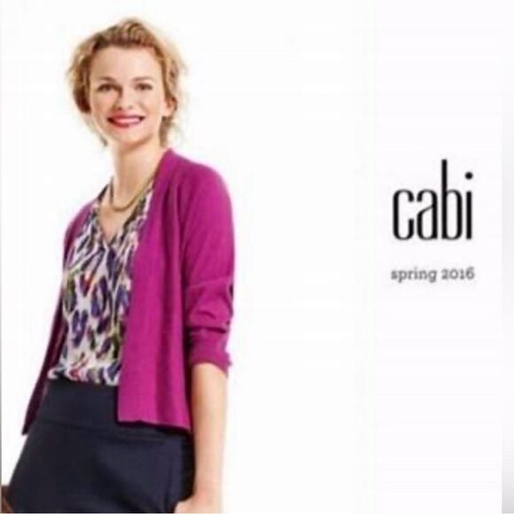 CAbi Pink, Portico Open Front Sweater. - Picture 5 of 5